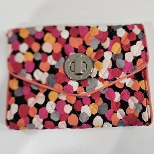 Vera Bradley Pixie Confetti Turnlock Quilted Wallet Clutch Wristlet Purse